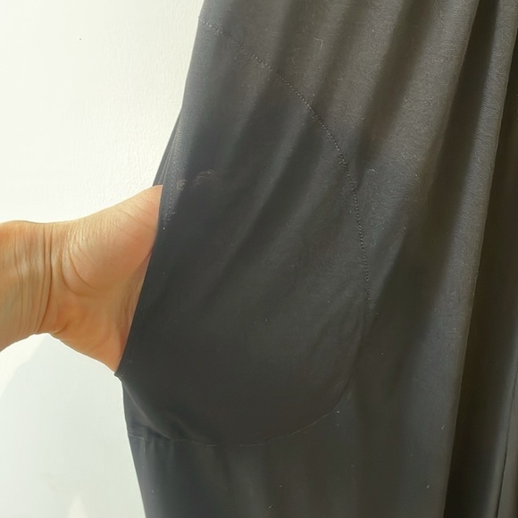 ROBIN PICCONE Chira Stretch Jersey Pant Jumpsuit Romper Small Black Lace CoverUp - Picture 7 of 12